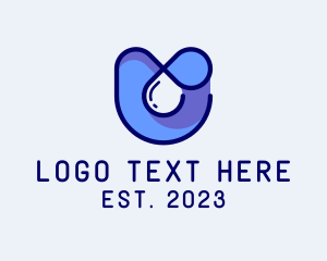 Blue Water Letter U logo