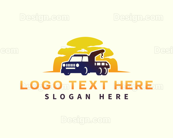 Tow Truck Sunset Logo