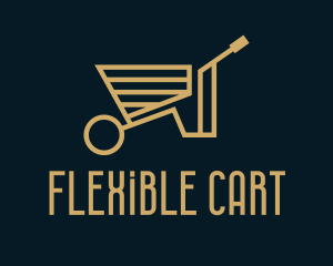 Gold Wheelbarrow Cart logo design