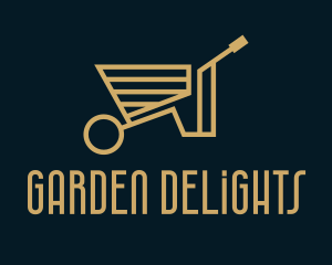 Gold Wheelbarrow Cart logo design