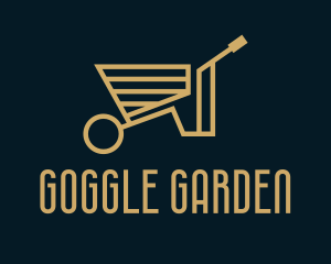 Gold Wheelbarrow Cart logo design