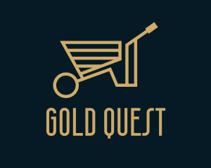 Gold Wheelbarrow Cart logo design