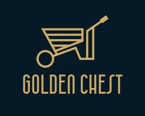 Gold Wheelbarrow Cart logo design