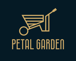 Gold Wheelbarrow Cart logo design