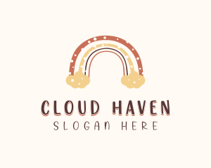 Kindergarten Rainbow Cloud logo design