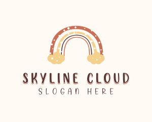 Kindergarten Rainbow Cloud logo design