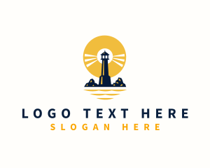 Sunset Lighthouse Sea logo