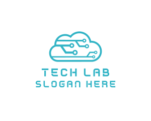 Cyber Tech Cloud Circuit logo design