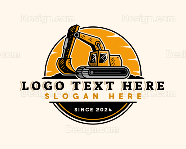 Excavator Machinery Miner Logo