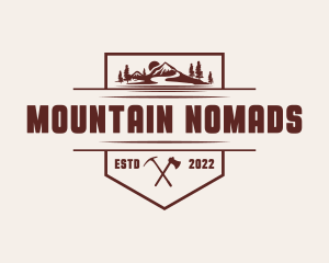 Mountain Nature Axe logo design