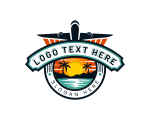 Airplane Travel Beach logo