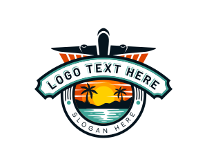 Airplane Travel Beach Logo