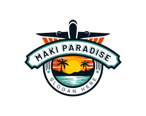 Airplane Travel Beach logo design