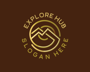 Luxury Mountain Spiral logo design