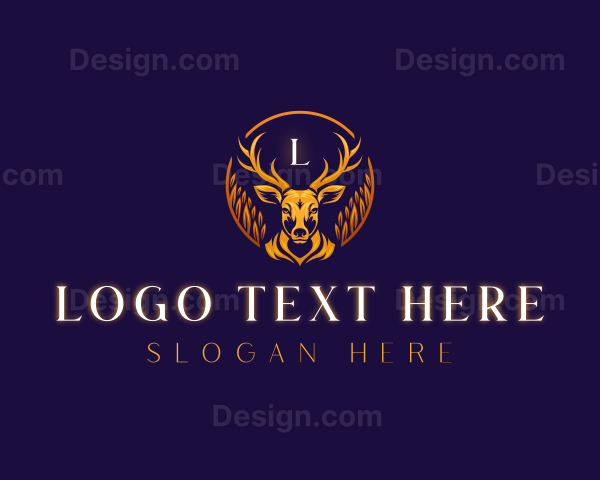 Floral Deer Antler Logo