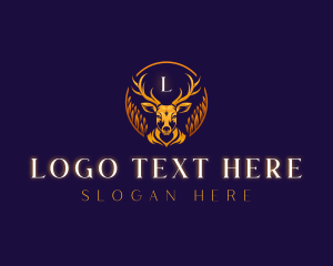 Floral Deer Antler logo