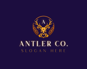 Floral Deer Antler logo