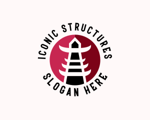 Pagoda Architecture Structure logo design