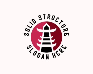 Pagoda Architecture Structure logo design