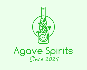 Green Lizard Bottle logo design