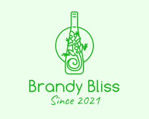 Green Lizard Bottle logo design