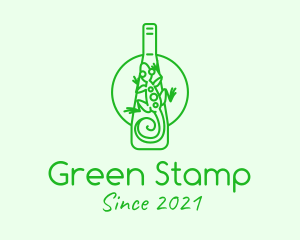 Green Lizard Bottle logo design