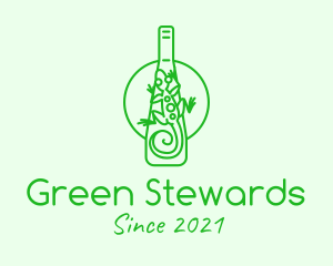 Green Lizard Bottle logo design