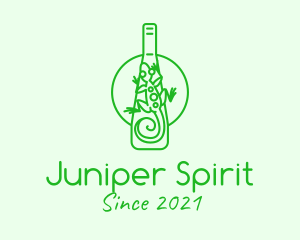 Green Lizard Bottle logo design