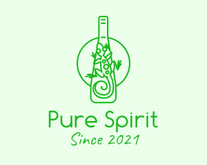 Green Lizard Bottle logo design