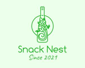 Green Lizard Bottle logo design