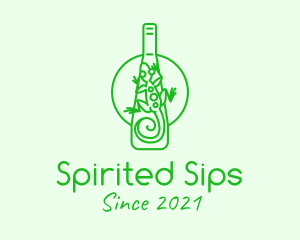 Green Lizard Bottle logo design