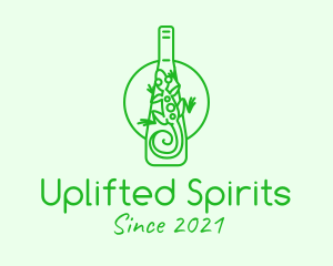 Green Lizard Bottle logo design