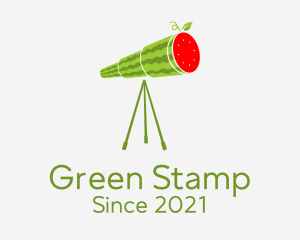 Green Watermelon Telescope  logo design