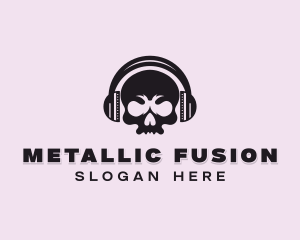 Skull Headphone Rockstar logo design