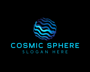 Wave Globe Sphere logo design