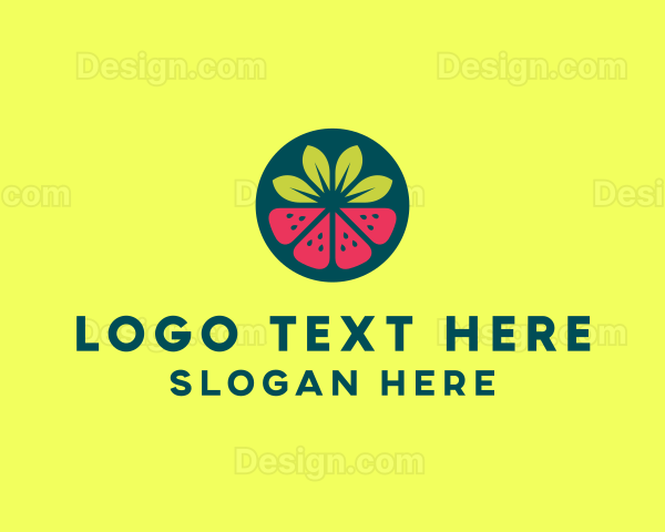 Strawberry Watermelon Fruit Logo