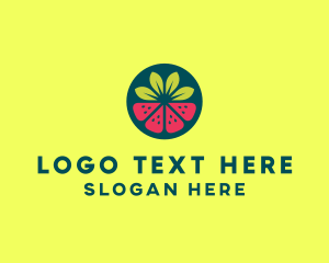 Strawberry Watermelon Fruit Logo