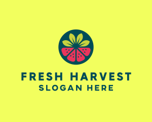 Strawberry Watermelon Fruit logo design