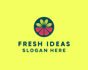 Strawberry Watermelon Fruit logo design