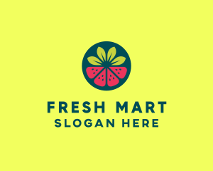 Strawberry Watermelon Fruit logo design