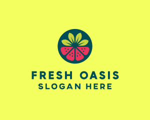 Strawberry Watermelon Fruit logo design