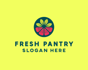 Strawberry Watermelon Fruit logo design