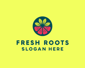 Strawberry Watermelon Fruit logo design