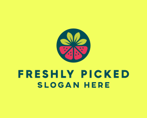 Strawberry Watermelon Fruit logo design