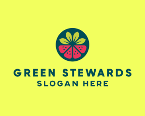 Strawberry Watermelon Fruit logo design