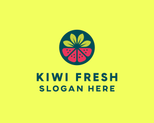 Strawberry Watermelon Fruit logo design