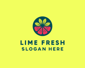 Strawberry Watermelon Fruit logo design