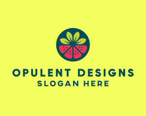 Strawberry Watermelon Fruit logo design