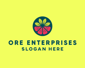 Strawberry Watermelon Fruit logo design