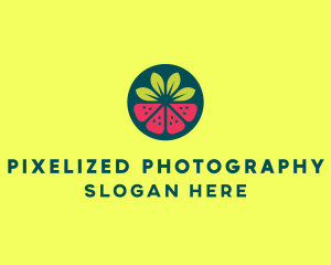 Strawberry Watermelon Fruit logo design